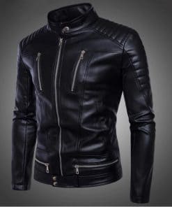 Men’s British Style Quilted Biker Jacket