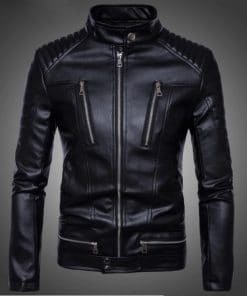 Alternative view of Men's British Style Quilted Biker Jacket