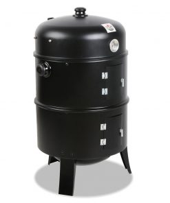 Grillz 3-in-1 Charcoal BBQ Smoker - Black