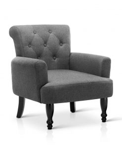 Artiss French Lorraine Chair Retro Wing - Grey