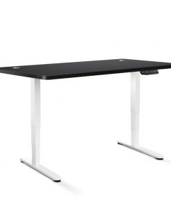 Electric Motorised Height Adjustable Standing Desk - White Frame with 160cm Black Top
