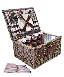 Alfresco 4 Person Picnic Basket Baskets Deluxe Outdoor Corporate Gift Blanket