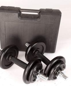 20kg Black Dumbbell Set with Carrying Case