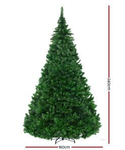Jingle Jollys 2.4M 8FT Christmas Tree Xmas 3190 LED Lights Warm White 1436 Tips