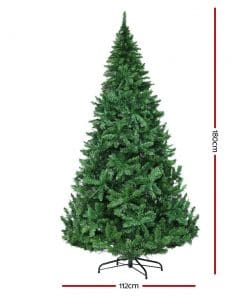 Jingle Jollys 1.8M 6FT Christmas Tree 874 LED Lights 874 Tips Warm White Green