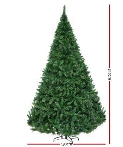 Jingle Jollys 2.4M 8FT Christmas Tree 1488 LED Lights 1488 Tips Warm White Green