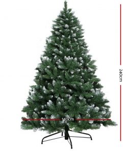 Jingle Jollys 2.4M 8FT Christmas Tree Xmas Home Decoration 1400 Tips Snowy Green