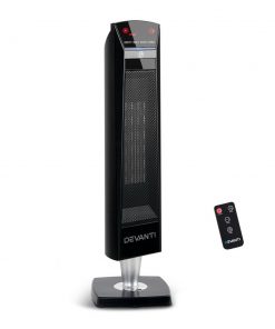 Devanti 2000W Portable Electric Ceramic Tower Heater - Black