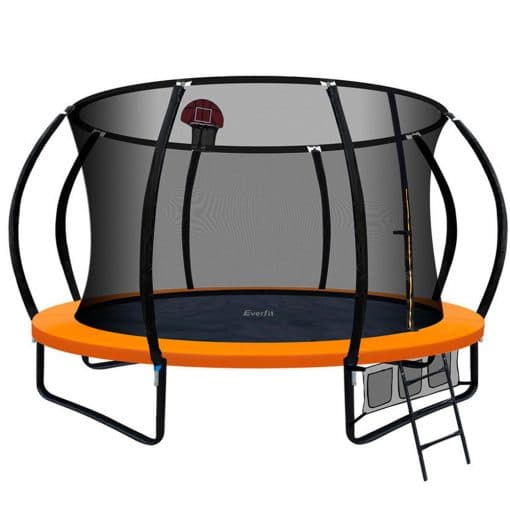 Everfit 12FT Trampoline With Basketball Hoop - Orange