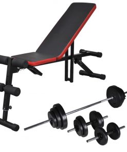 Adjustable Situp Bench with Barbell and Dumbbell Set 30.5 kg Adjustable Situp Bench with Barbell and Dumbbell Set 30.5 kg