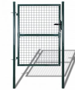 vidaXL Fence Gate Steel 100×250 cm Green