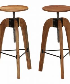 vidaXL Bar Chairs 2 pcs Solid Acacia Wood