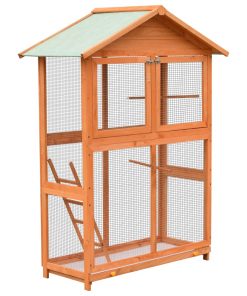 vidaXL Bird Cage Solid Pine & Fir Wood 120x60x168 cm