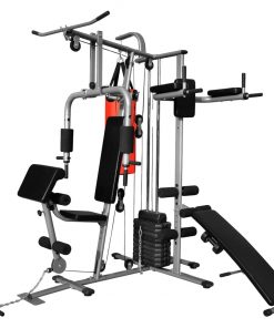 vidaXL Multi-functional Home Gym with 1 Boxing Bag 65 kg