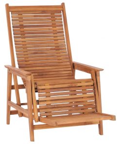 vidaXL Garden Lounge Chair with Footrest Solid Teak Wood