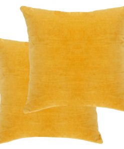 vidaXL Cushions Cotton Velvet 2 pcs 45×45 cm Yellow