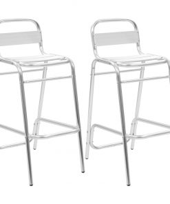vidaXL Stackable Bar Chairs 2 pcs Aluminium