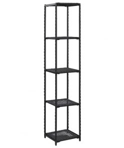 vidaXL Storage Shelf Black 30x30x150 cm Poly Rattan