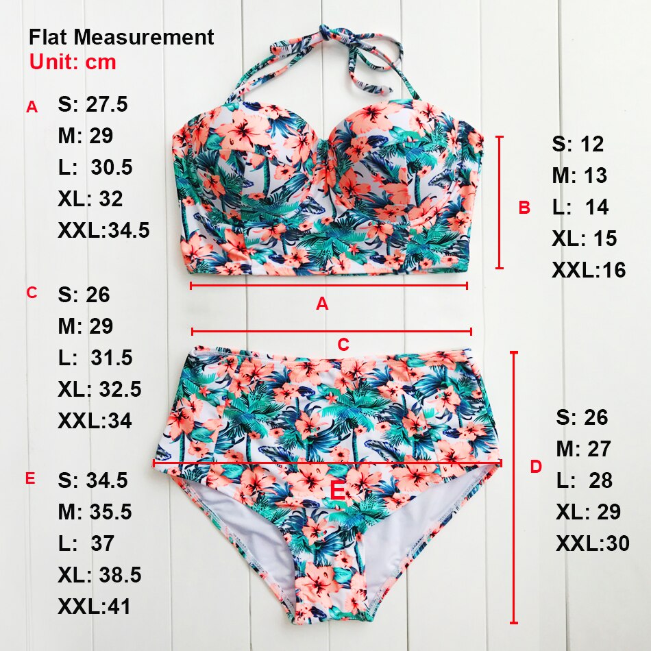 Women's Tropical Patterned Two Pieces Swimsuit